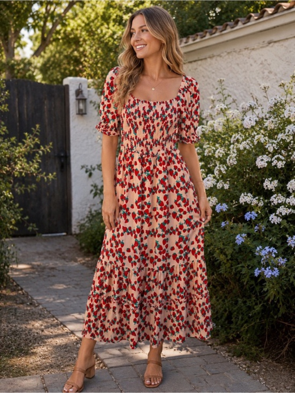 Betsey Johnson Strawberry Fields Maxi Dress